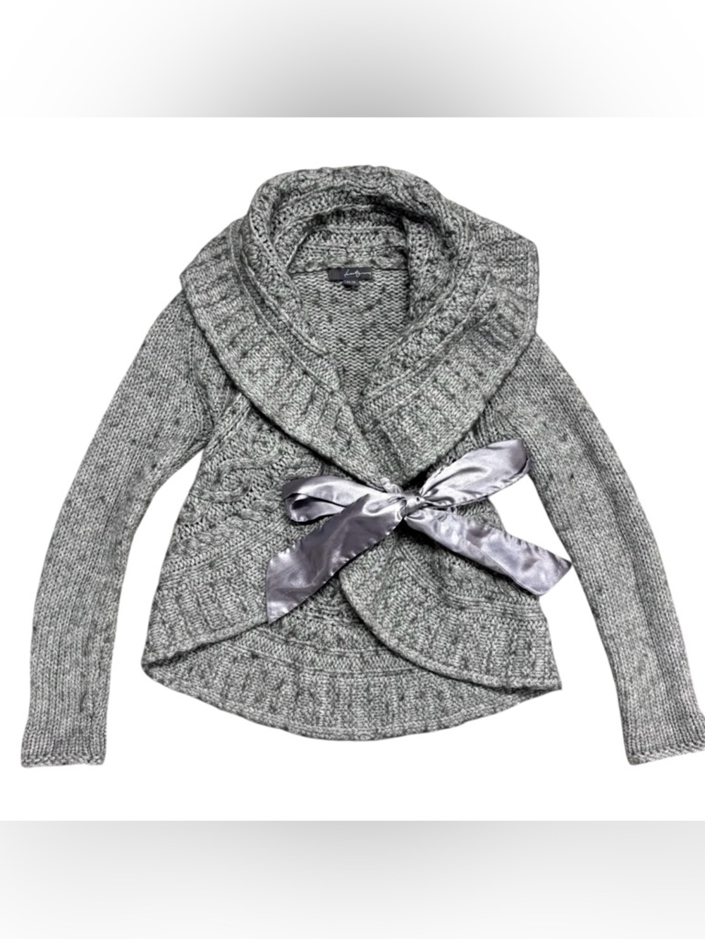 Forever 21 | Vintage Y2K Gray Wool Blend Ribbon Tie Wrap Cardigan
